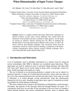 Analyzing the Performance of Spam Filtering Methods When Dimensionality of Input Vector Changes 1st Edition by MÃ©ndez, Corzo, Glez PeÃ±a, Fdez Riverola, DÃ­az 9783540734987