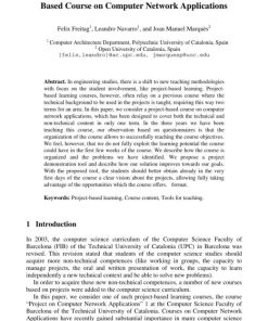 Improving the Introduction to a Collaborative Project Based Course on Computer Network Applications 1st edtion by Felix Freitag, Leandro Navarro, Joan Manuel Marques ISBN 3540693864 9783540693864